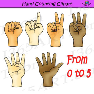 Hand Counting Clipart Set Finger Counting For Commercial-use - Clipart 