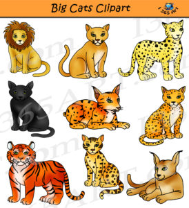 Big Cats Clipart - Feline Clipart Graphics - Clipart 4 School