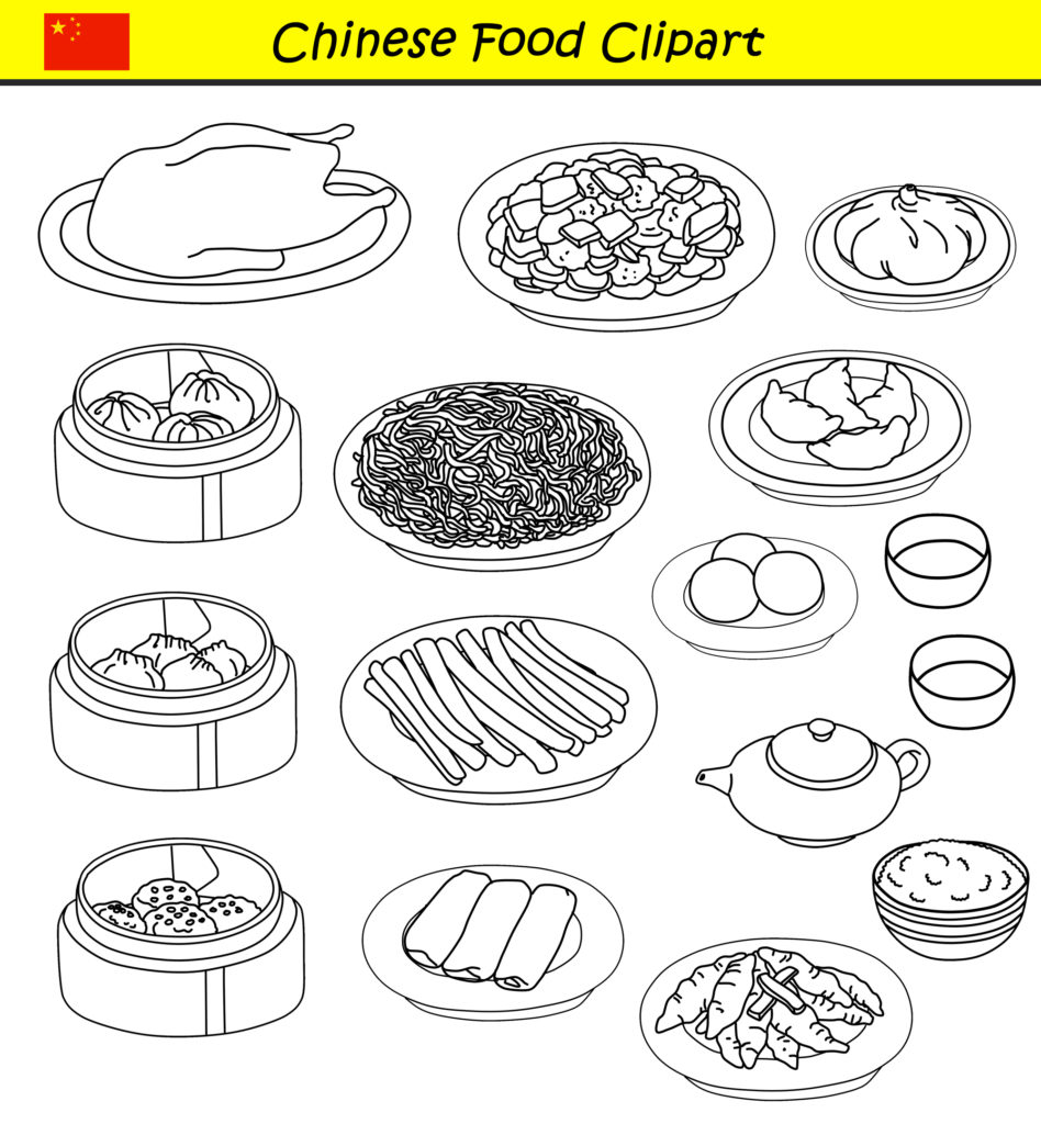 Chinese Food Clipart Set - Commercial Graphics - Clipart for school