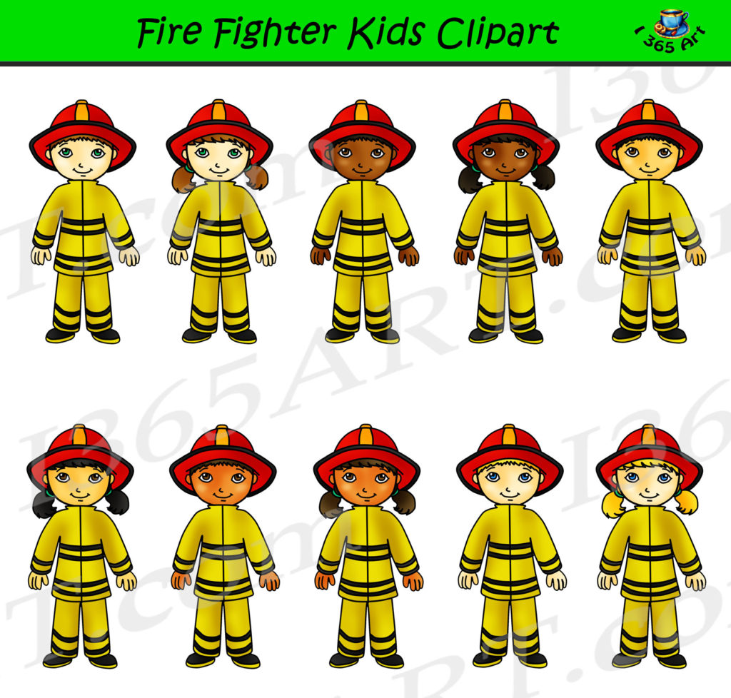 Firefighter Clipart Kids - Career Day Graphics - Clipart For School