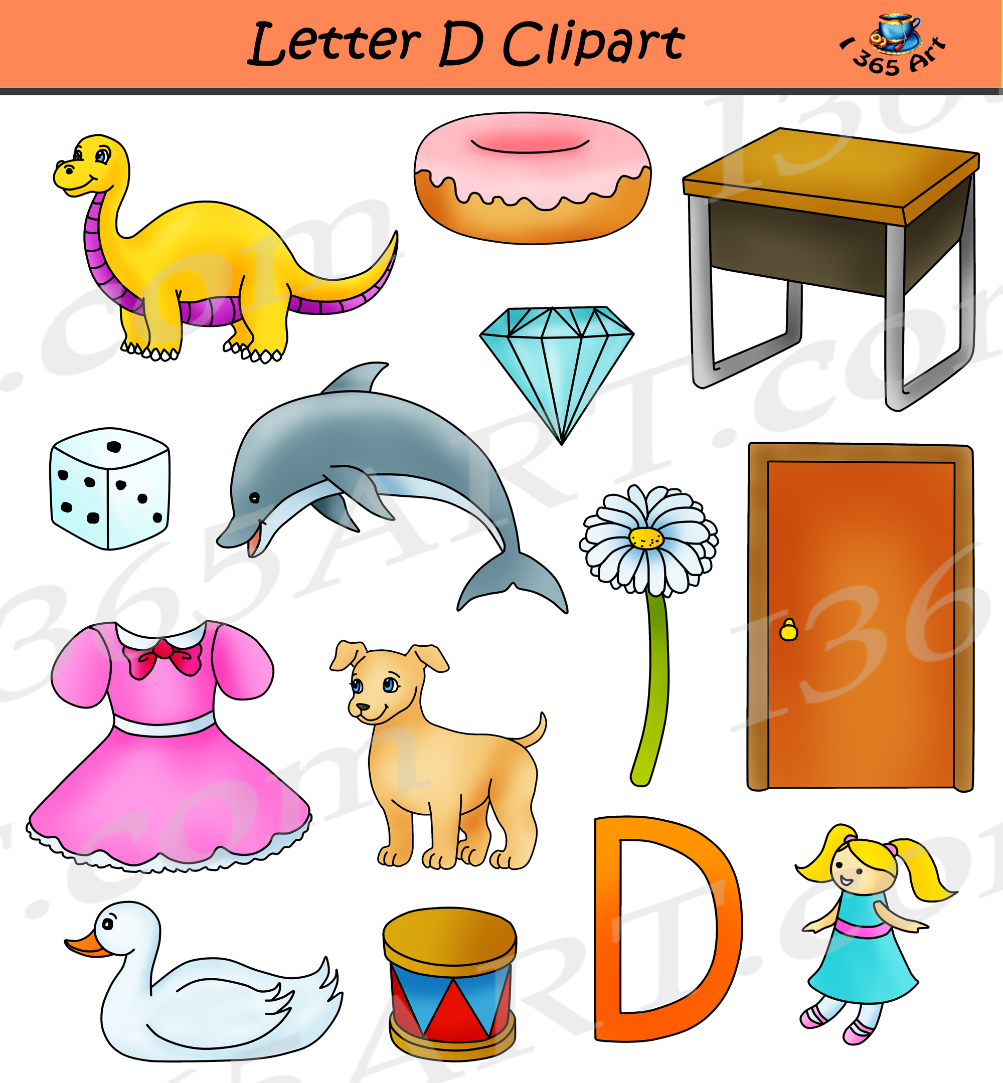 Alphabets Clipart Pack - Letters A to D Now Available! - Clipart 4 School