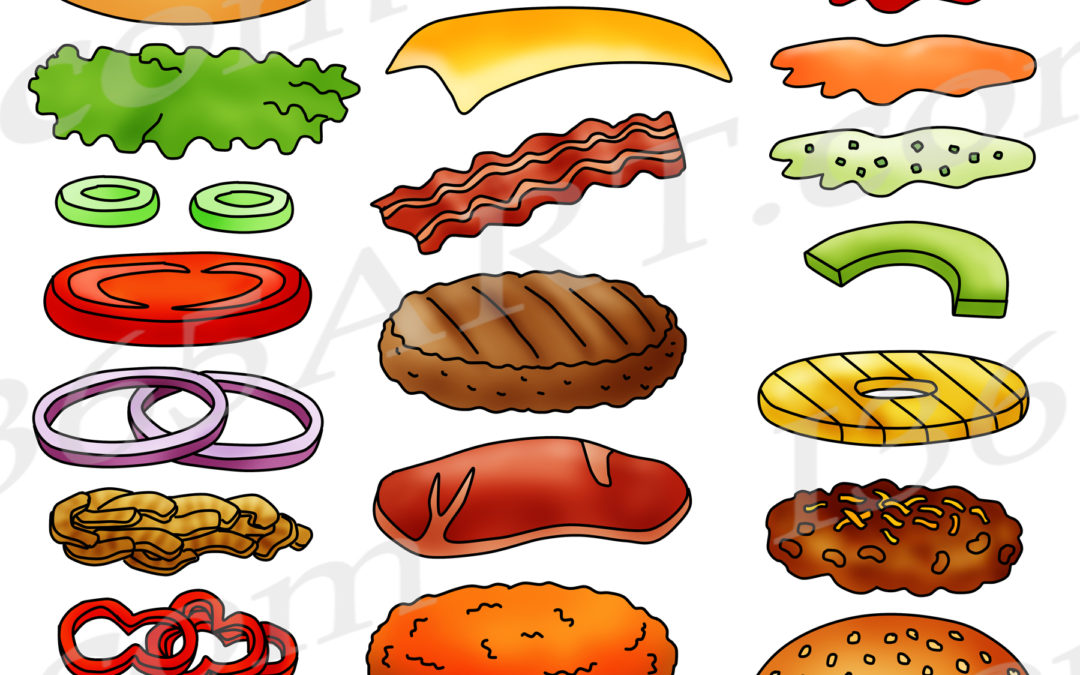 Build a Burger Clipart Hamburger Maker Bundle