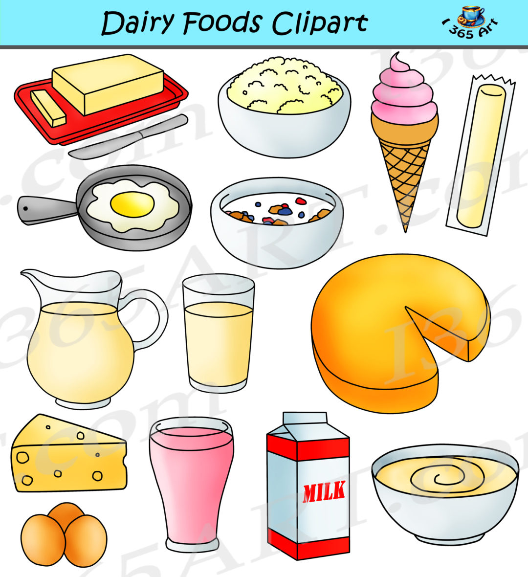 Dairy Clipart Graphics Milk Products Download - Clipart 4 School
