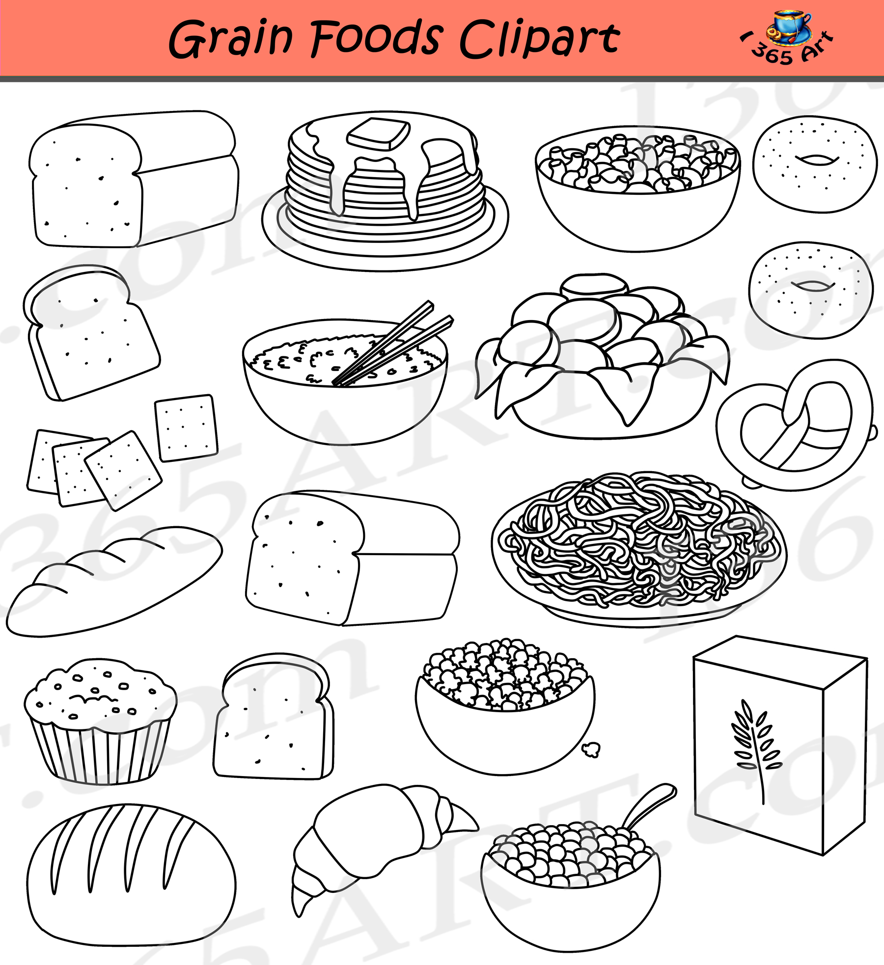 Grain Food Group Coloring Pages