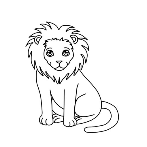 Lion Clipart Black and White Preview