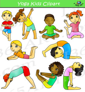 Kids Yoga Clipart Activity Set - Clipart 4 School Commercial