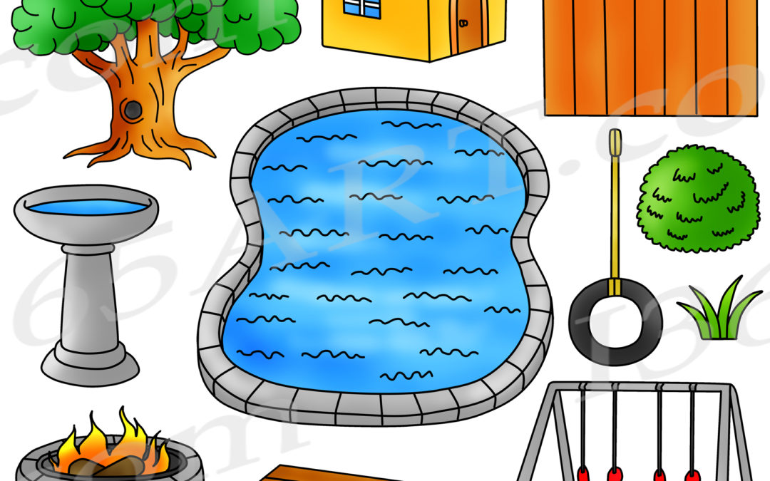 Spring Backyard Clipart Bundle