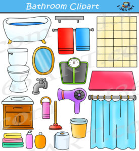 Bathroom Clipart Set - School Clipart by Clipart 4 School