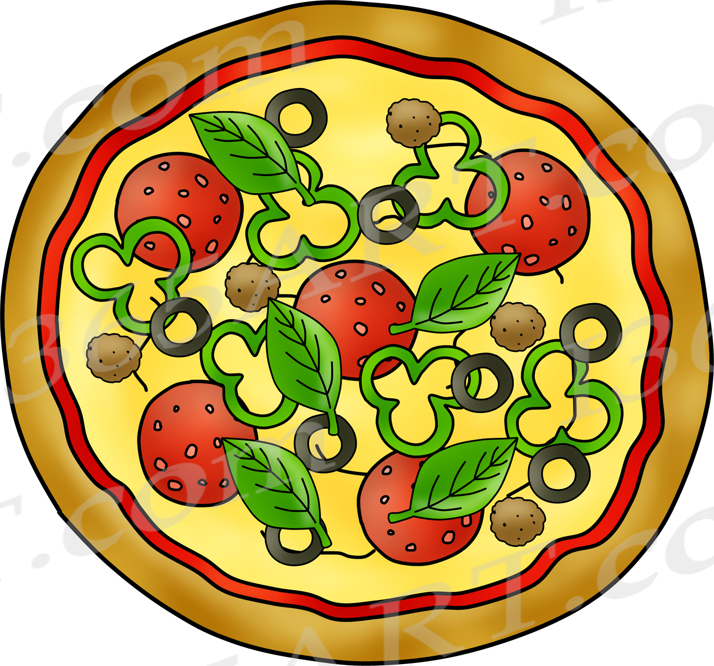 Рисунок на тему пицца