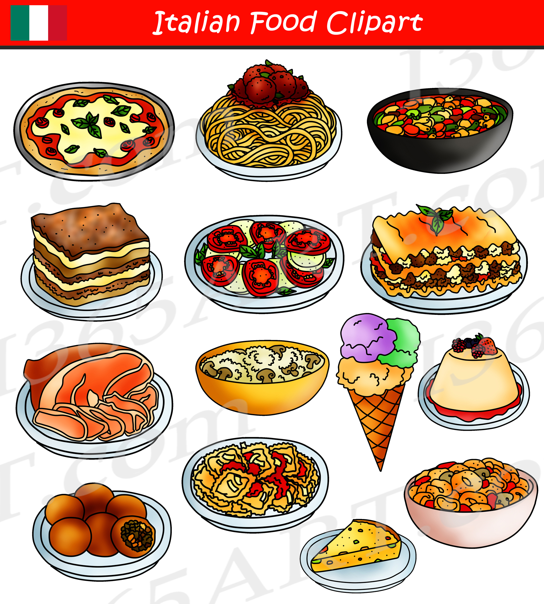 Italian Food Clipart International Food Graphics Download