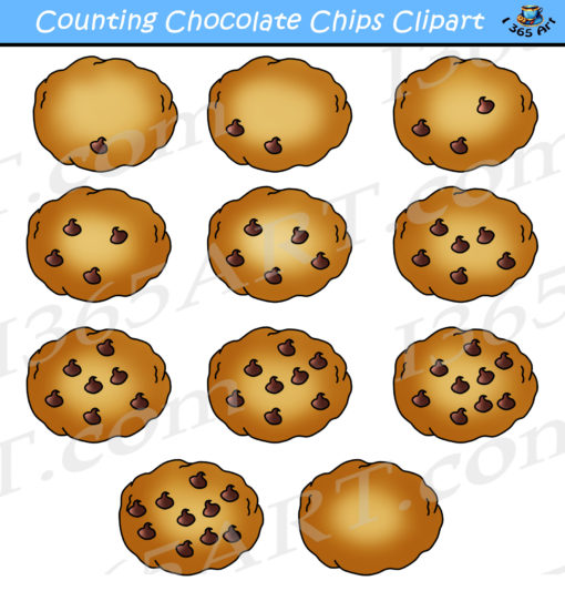 Counting Chocolate Chip Cookies Clipart