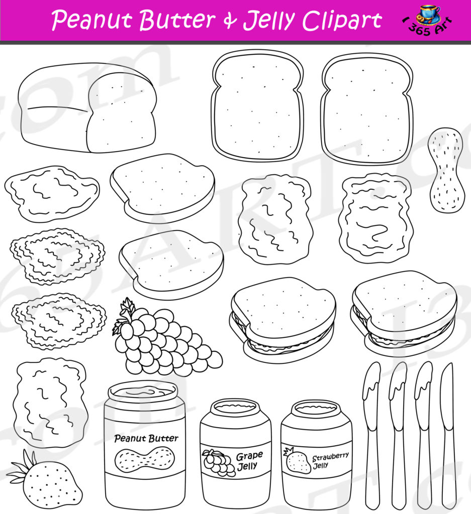 Peanut Butter Jelly Clipart Maker Graphics Commercial Download