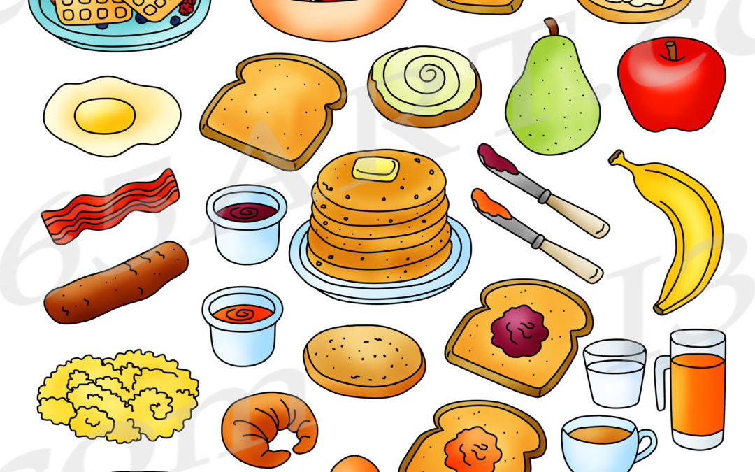 Breakfast Foods Clipart Bundle – Breakfast Clipart Graphics