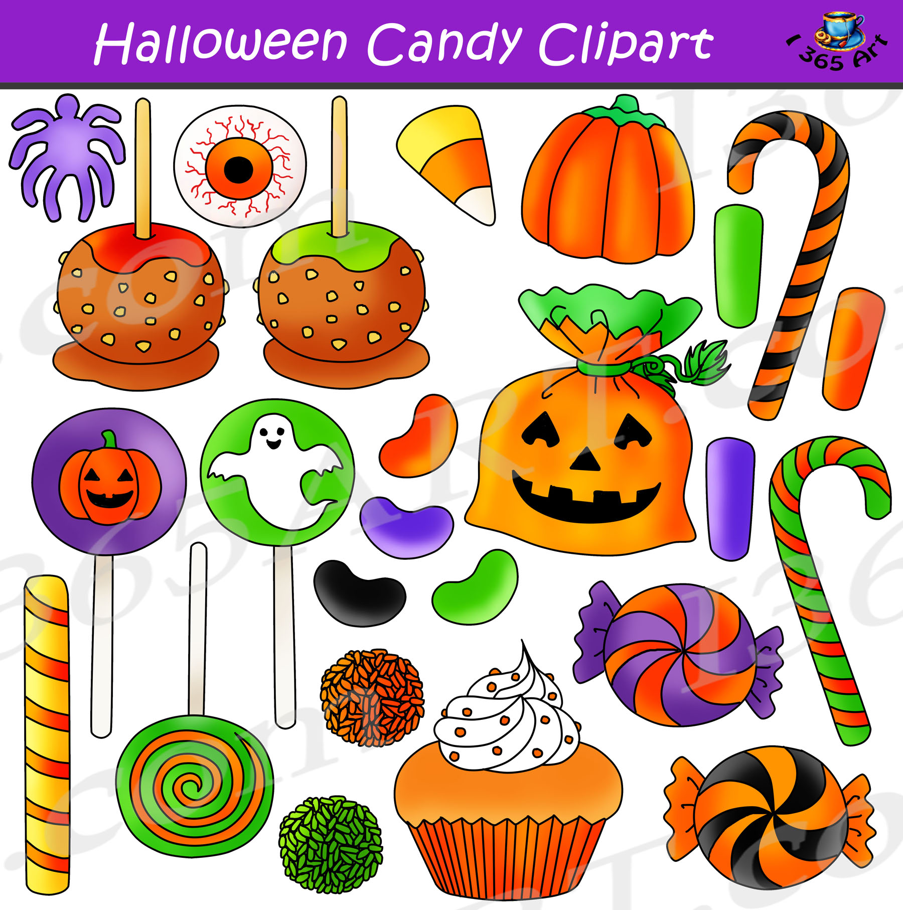 Download Halloween Candy Clipart Graphics Bundle - Clipart 4 School