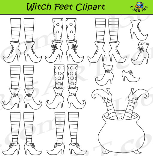 witch feet clipart black and white