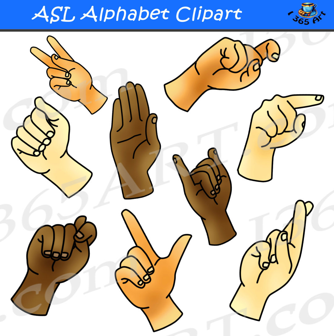 ASL Alphabet Clipart Bundle Pack - Clipart 4 School