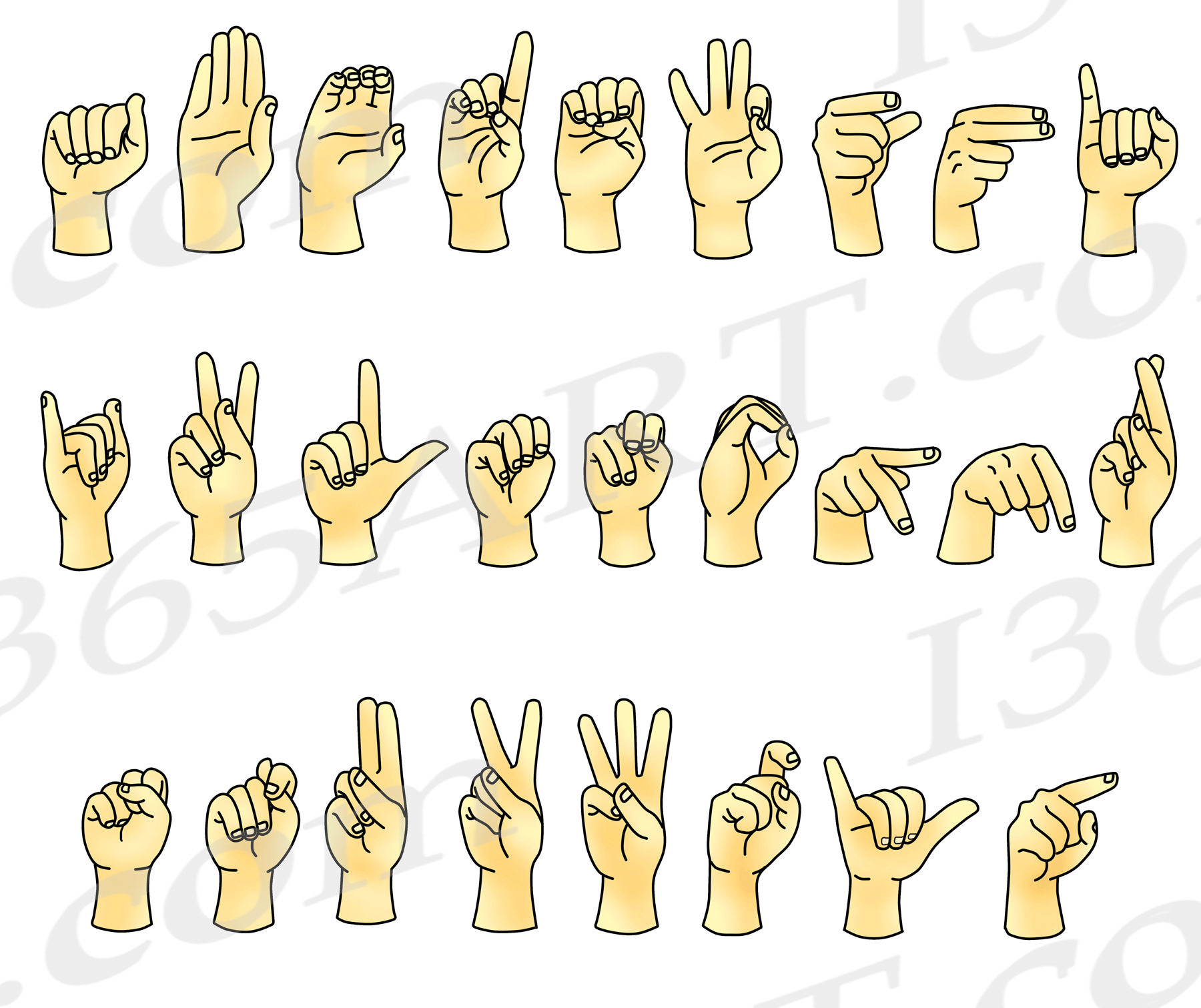 ASL Alphabet Clipart Bundle Pack - Clipart 4 School