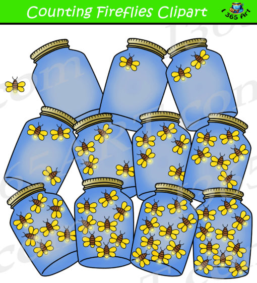 counting fireflies clipart