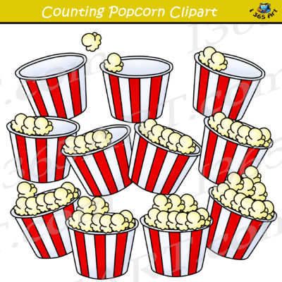 counting popcorn clipart