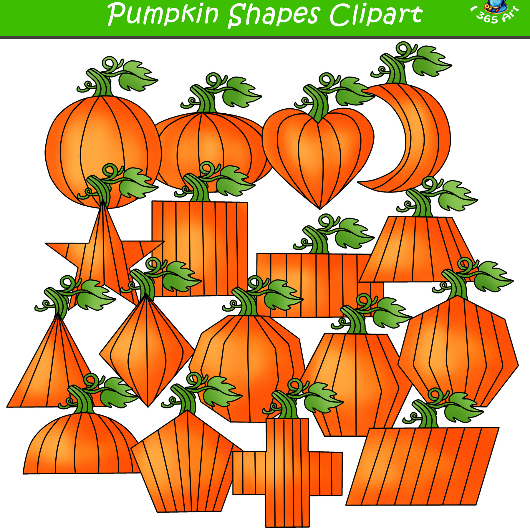 2d pumpkin shapes clip art Archives - Clipart 4 School