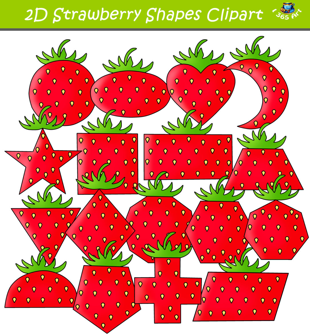 2D Strawberry Shapes Clipart Download Clipart 4 School