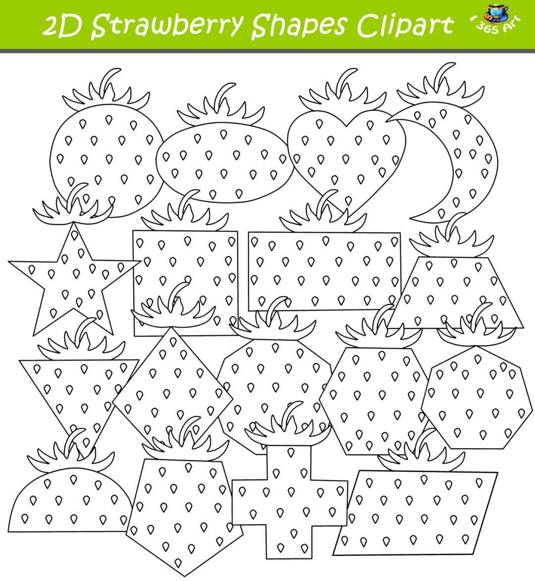 2D Strawberry Shapes Clipart Download Clipart 4 School