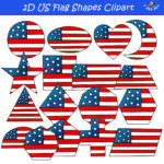 2D American Flag Shapes Clipart Graphics Download - Clipart 4 School