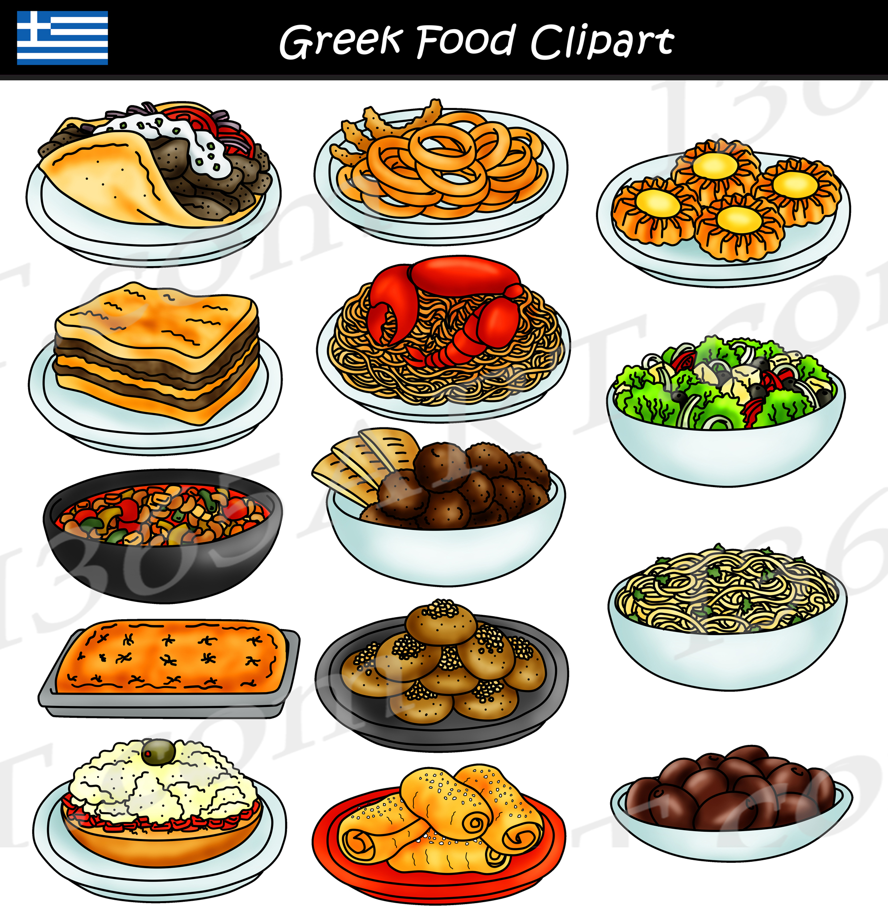 Greek Food Clipart Graphics Download - Clipart 4 School