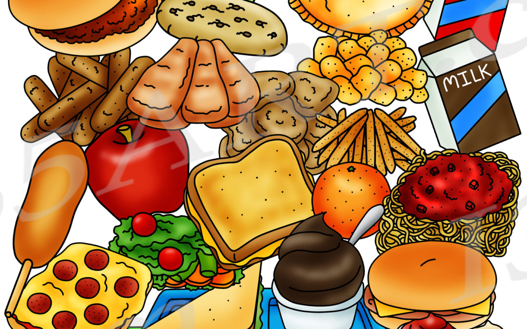 Cafeteria Food Clipart Graphics Set – Build A Lunch Tray