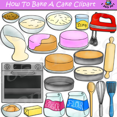 How to bake a cake clipart