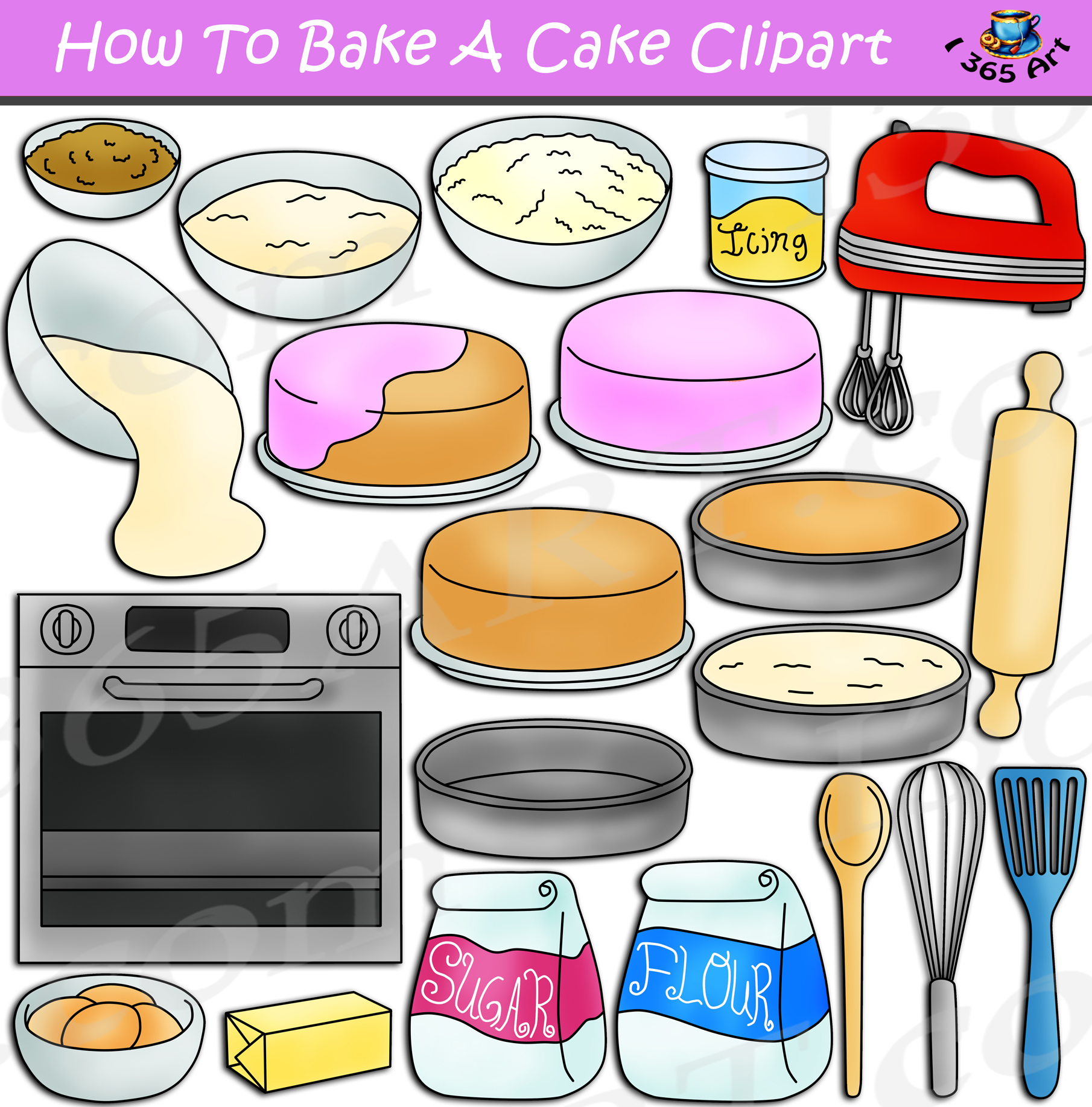 Baking Clipart Set Cake Clipart Digital Clip Art Kitchen - Etsy | Recipe  book design, Doodle art, Recipe book diy