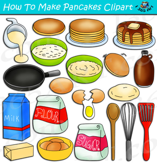 How to make pancakes clipart