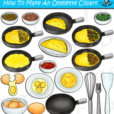 how to make an omelette clipart