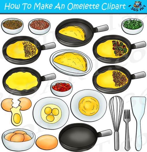 how to make an omelette clipart