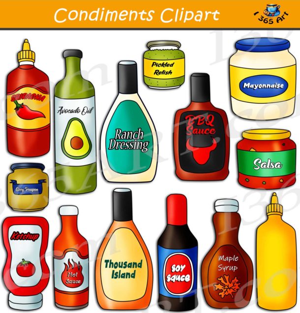 Condiments Clipart Set Download - Clipart 4 School