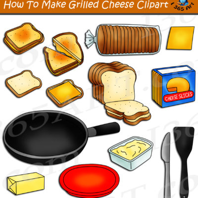 How to make an grilled cheese sandwich clipart