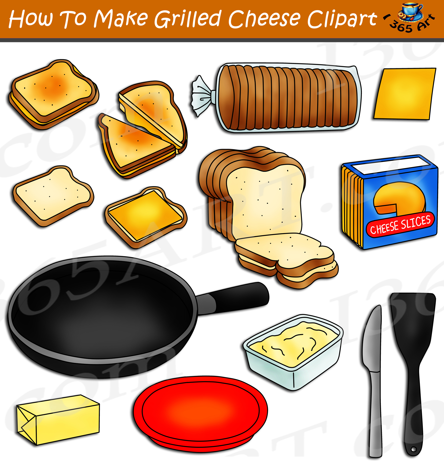 How To Make A Grilled Cheese Sandwich Clipart Download - Clipart 4 School.