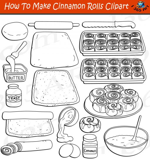How To Make Cinnamon Rolls Clipart