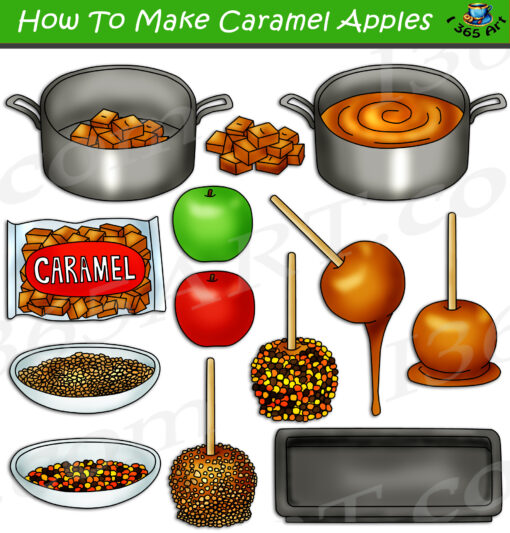 How To Make Caramel Candy Apples Clipart