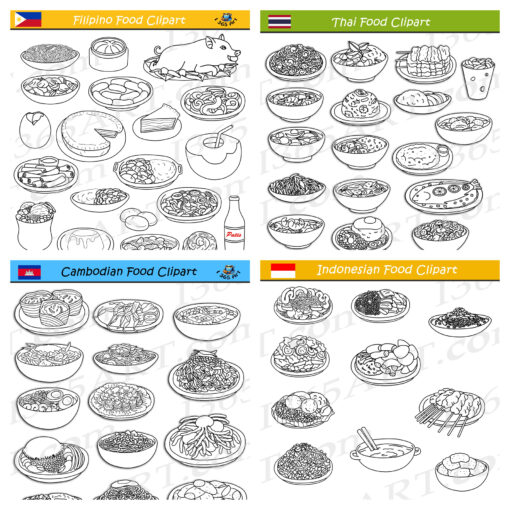 South East Asian Food Clipart Bundle