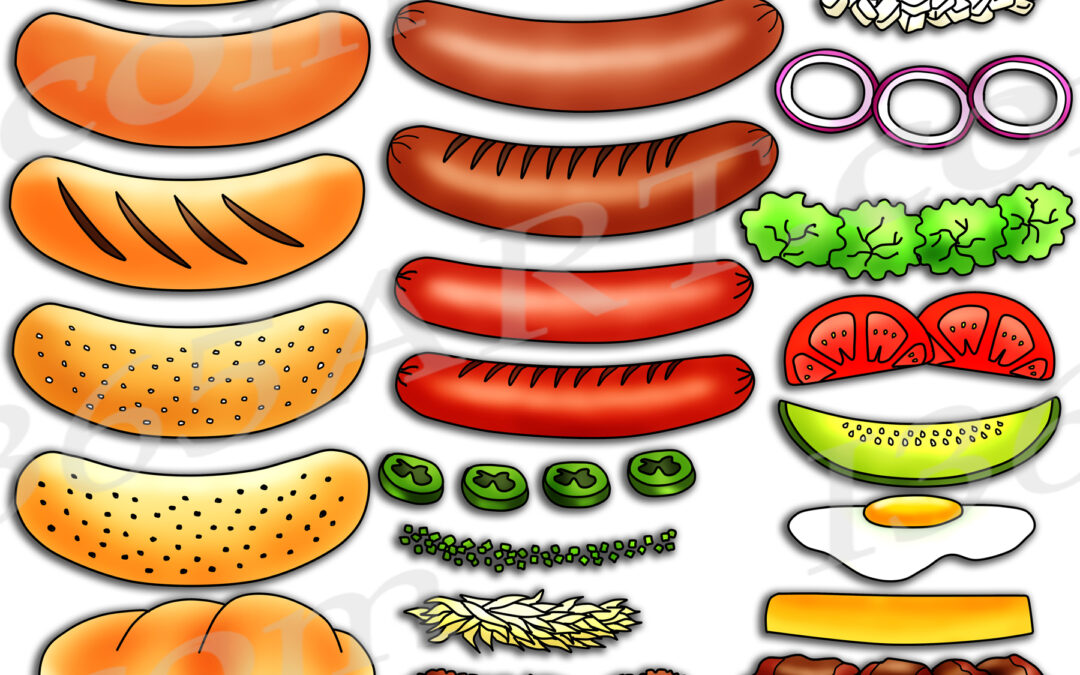 Build A Hot Dog Clipart Graphics Commercial Download