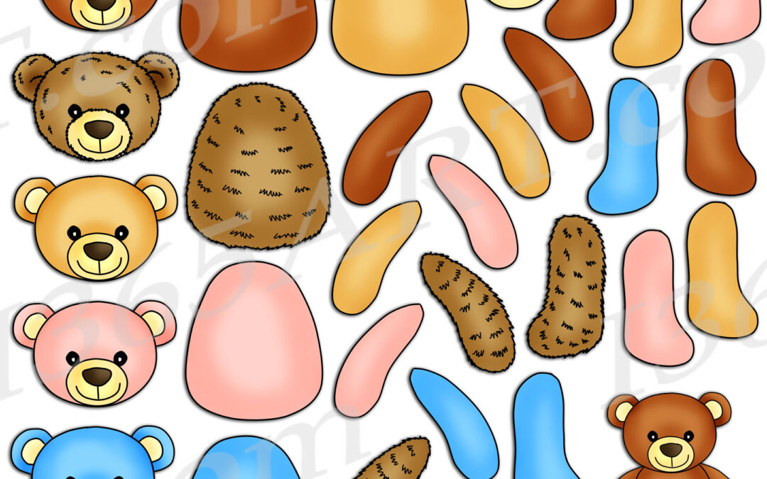 Build A Teddy Bear Clipart Set Download