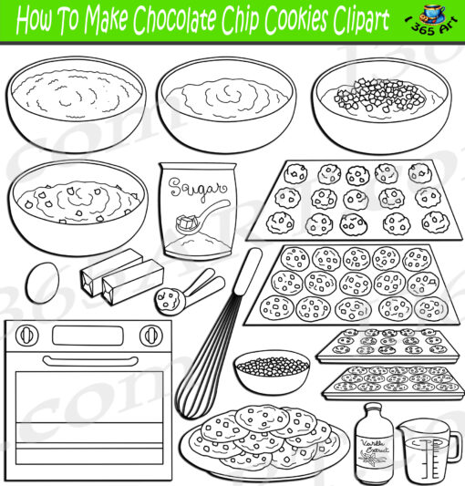 How To Make Chocolate Chip Cookies Clipart