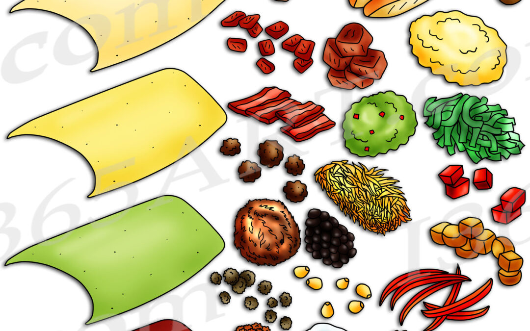 Build A Burrito Clipart Set Commercial Download
