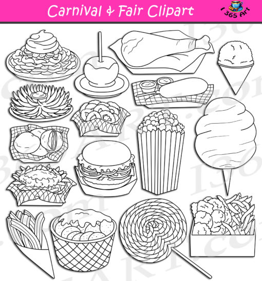 Carnival and Fair Foods Clipart