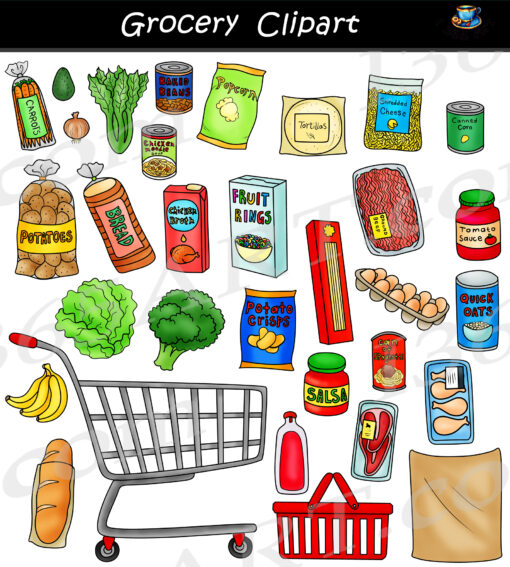 Grocery Shopping Cart Clipart