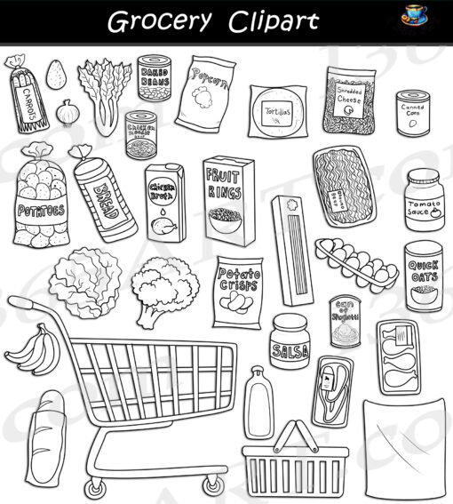 Grocery Shopping Cart Clipart
