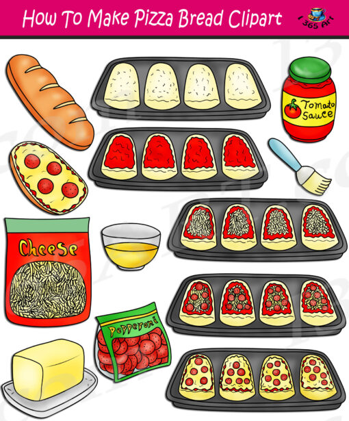 How To Make Pizza Bread Clipart