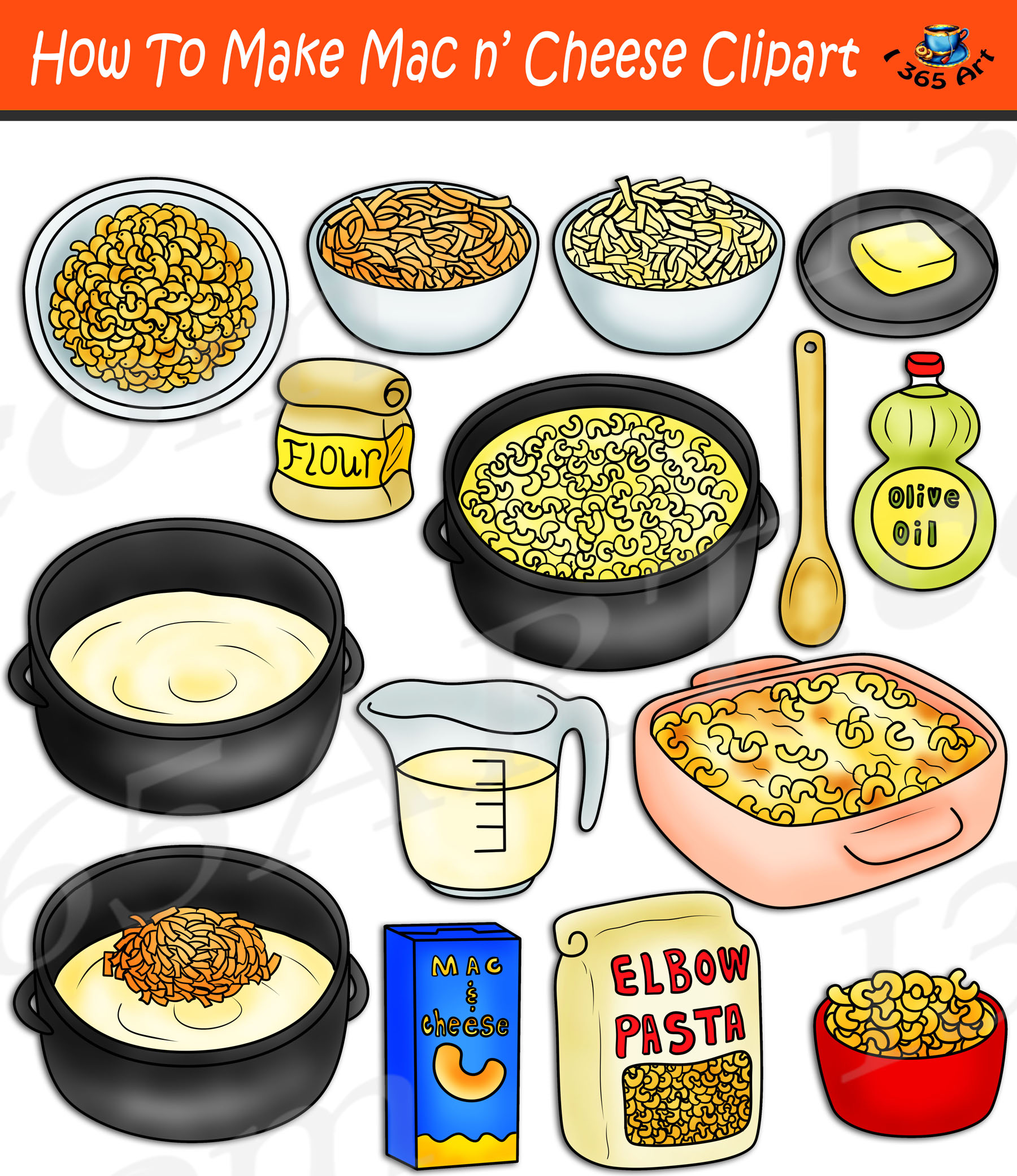 baked macaroni and cheese clipart