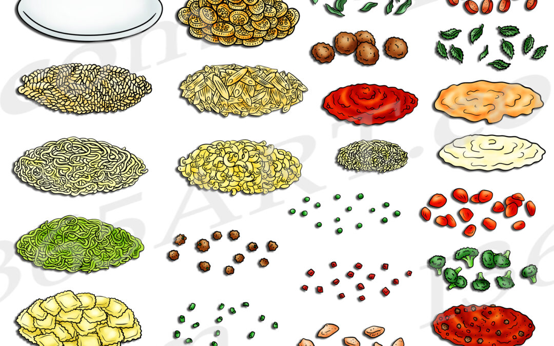 Build A Pasta Clipart Set Commercial Download
